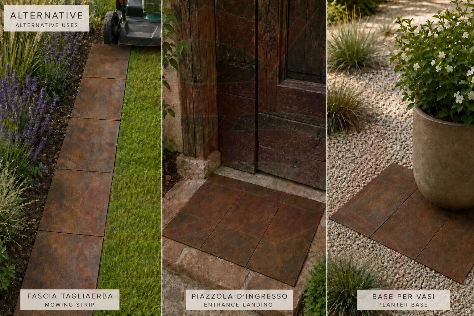 PASSO DA GIARDINO IN LAMIERA RETT 60X25